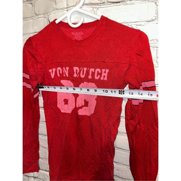 Von Dutch Long Sleeve Shirt Red Women’s Small - Picture 4 of 4